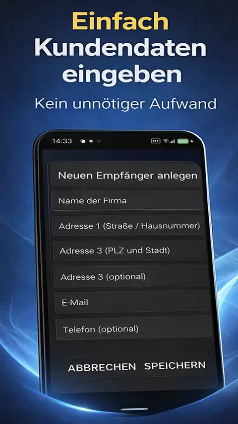 Kunden schnell anlegen